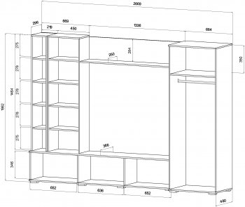 Стенка Леванте вотан/графит (Лин) в Верхнем Тагиле - verhnij-tagil.mebel-e96.ru