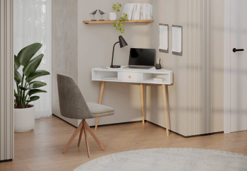 Стол письменный угловой, арт.6-01104, белый(ГК) в Верхнем Тагиле - verhnij-tagil.mebel-e96.ru