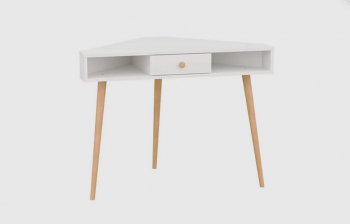 Стол письменный угловой, арт.6-01104, белый(ГК) в Верхнем Тагиле - verhnij-tagil.mebel-e96.ru