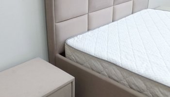 Кровать с подъемным механизмом Мега беж (Лин) в Верхнем Тагиле - verhnij-tagil.mebel-e96.ru