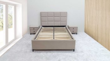 Кровать с подъемным механизмом Мега беж (Лин) в Верхнем Тагиле - verhnij-tagil.mebel-e96.ru