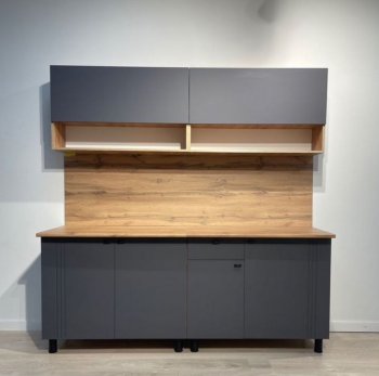 Кухонный гарнитур Монако 2000 мм графит (СВ) в Верхнем Тагиле - verhnij-tagil.mebel-e96.ru