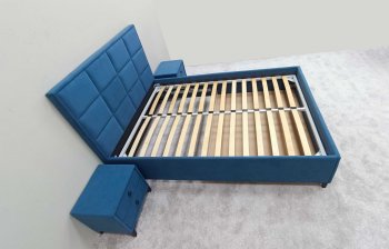 Кровать с подъемным механизмом Мега синий (Лин) в Верхнем Тагиле - verhnij-tagil.mebel-e96.ru
