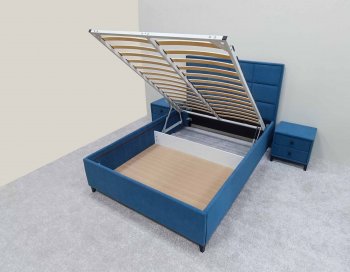 Кровать с подъемным механизмом Мега синий (Лин) в Верхнем Тагиле - verhnij-tagil.mebel-e96.ru