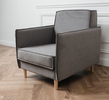 Кресло 831 Серый, велюр (Brendoss) в Верхнем Тагиле - verhnij-tagil.mebel-e96.ru