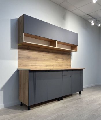 Кухонный гарнитур Монако 2000 мм графит (СВ) в Верхнем Тагиле - verhnij-tagil.mebel-e96.ru