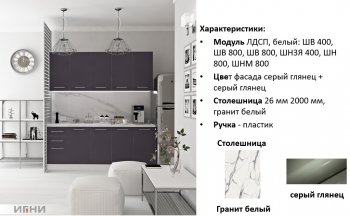 Кухонный гарнитур 2000 мм Агата (Игни) в Верхнем Тагиле - verhnij-tagil.mebel-e96.ru
