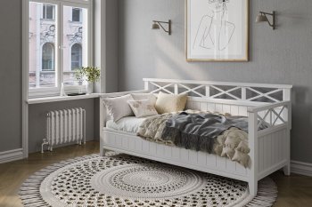 Кровать из массива Амелия белый античный (БМ) в Верхнем Тагиле - verhnij-tagil.mebel-e96.ru