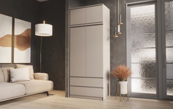 Шкаф Челси с антресолью 900 мм Кашемир (Миф) в Верхнем Тагиле - verhnij-tagil.mebel-e96.ru