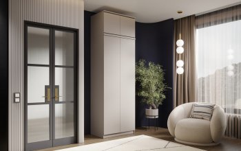 Шкаф 800 мм Челси двустворчатый с антресолью Кашемир (Миф) в Верхнем Тагиле - verhnij-tagil.mebel-e96.ru