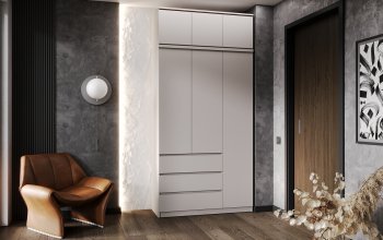 Шкаф 1200 мм Челси с антресолью Кашемир (Миф) в Верхнем Тагиле - verhnij-tagil.mebel-e96.ru