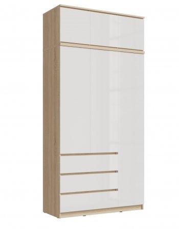 Шкаф 1200 мм Челси с антресолью, сонома/белый (Миф) в Верхнем Тагиле - verhnij-tagil.mebel-e96.ru