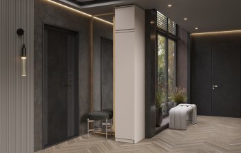 Пенал 400 мм Челси (1 створка) с антресолью, Кашемир (Миф) в Верхнем Тагиле - verhnij-tagil.mebel-e96.ru