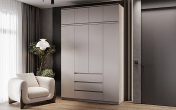 Шкаф 1600 мм Челси с антресолью Кашемир (Миф) в Верхнем Тагиле - verhnij-tagil.mebel-e96.ru