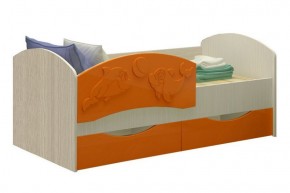 Детская кровать Дельфин-3 МДФ оранжевый, 80х160 в Верхнем Тагиле - verhnij-tagil.mebel-e96.ru