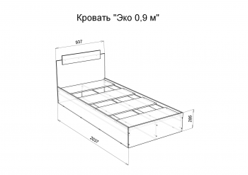 Кровать односпальная Эко 900 белый (Эра) в Верхнем Тагиле - verhnij-tagil.mebel-e96.ru