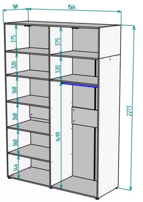 Шкаф 1564 мм Erik H318 + Антресоль HA4 (Белый) в Верхнем Тагиле - verhnij-tagil.mebel-e96.ru