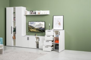 Стенка Эйр модульная, белый (Моби) в Верхнем Тагиле - verhnij-tagil.mebel-e96.ru