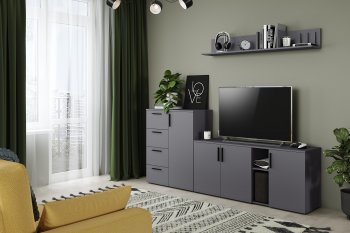Стенка Эйр модульная, графит (Моби) в Верхнем Тагиле - verhnij-tagil.mebel-e96.ru