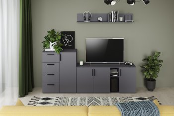 Стенка Эйр модульная, графит (Моби) в Верхнем Тагиле - verhnij-tagil.mebel-e96.ru