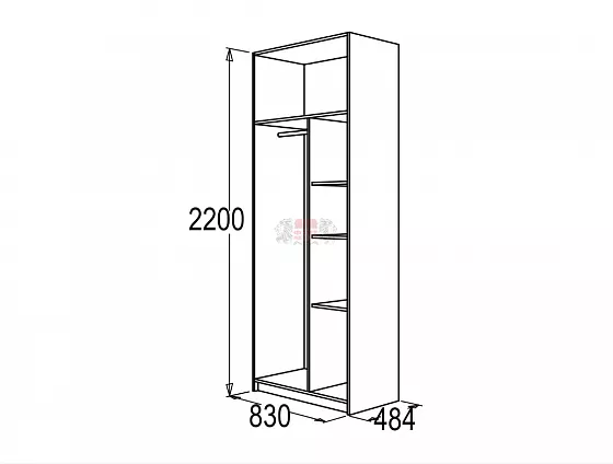 Шкаф 800 мм для одежды и белья Флагман-4 в Верхнем Тагиле - verhnij-tagil.mebel-e96.ru