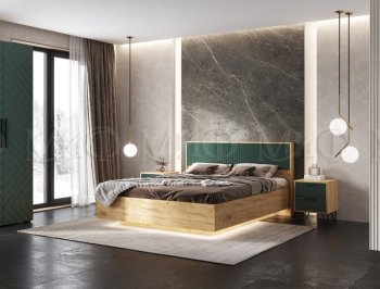 Кровать парящая Флэш крафт/грин (Миф) в Верхнем Тагиле - verhnij-tagil.mebel-e96.ru