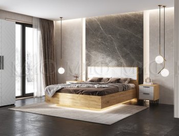 Кровать парящая Флэш крафт/белый (Миф) в Верхнем Тагиле - verhnij-tagil.mebel-e96.ru