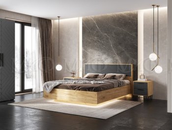 Кровать парящая Флэш крафт/графит(Миф) в Верхнем Тагиле - verhnij-tagil.mebel-e96.ru