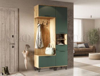 Прихожая Флэш модульная, крафт/грин(Миф) в Верхнем Тагиле - verhnij-tagil.mebel-e96.ru