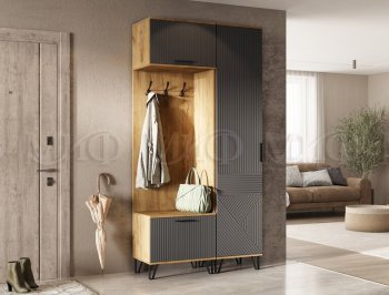 Прихожая Флэш крафт/графит модульная (Миф) в Верхнем Тагиле - verhnij-tagil.mebel-e96.ru