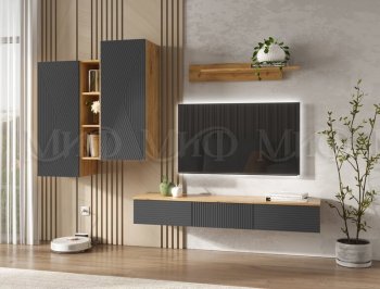 Стенка Флэш комп.2 крафт/графит (Миф) в Верхнем Тагиле - verhnij-tagil.mebel-e96.ru