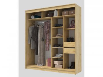 Шкаф-купе 2000 мм Гранд-1 ЛДСП/Зеркало, дуб вотан (Эра) в Верхнем Тагиле - verhnij-tagil.mebel-e96.ru