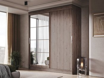 Шкаф-купе 2000 мм Гранд-1 ЛДСП/Зеркало, дуб горный (Эра) в Верхнем Тагиле - verhnij-tagil.mebel-e96.ru