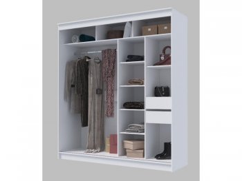 Шкаф-купе 2000 мм Гранд-1 ЛДСП/Зеркало, Белый (Эра) в Верхнем Тагиле - verhnij-tagil.mebel-e96.ru