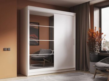 Шкаф-купе 2000 мм Гранд-1 ЛДСП/Зеркало, Белый (Эра) в Верхнем Тагиле - verhnij-tagil.mebel-e96.ru