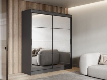 Шкаф-купе 2000 мм Гранд-1 зеркало/зеркало, графит (Эра) в Верхнем Тагиле - verhnij-tagil.mebel-e96.ru