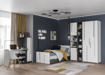 Шкаф 1 дв. Грей (УНИ) (МЛК) в Верхнем Тагиле - verhnij-tagil.mebel-e96.ru