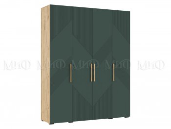Шкаф 1800 мм Ирис с антресолью крафт/грин (Миф) в Верхнем Тагиле - verhnij-tagil.mebel-e96.ru