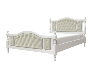Кровать из массива Жасмин белый античный (БМ) в Верхнем Тагиле - verhnij-tagil.mebel-e96.ru