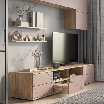 Стенка Камелия ГС-01 шарли пинк (БТС) в Верхнем Тагиле - verhnij-tagil.mebel-e96.ru