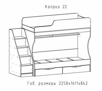 Кровать двухъярусная Каприз-22 (АстридМ) в Верхнем Тагиле - verhnij-tagil.mebel-e96.ru