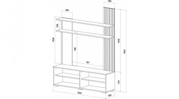 Стенка Каролина Дуб Вотан/Графит (Лин) в Верхнем Тагиле - verhnij-tagil.mebel-e96.ru