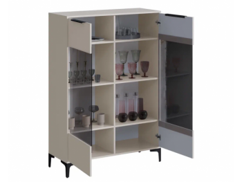 Шкаф со стеклом Кимберли кашемир (Handis) в Верхнем Тагиле - verhnij-tagil.mebel-e96.ru