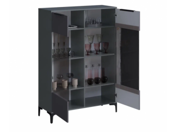 Шкаф со стеклом Кимберли графит (Handis) в Верхнем Тагиле - verhnij-tagil.mebel-e96.ru