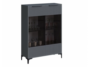 Шкаф со стеклом Кимберли графит (Handis) в Верхнем Тагиле - verhnij-tagil.mebel-e96.ru