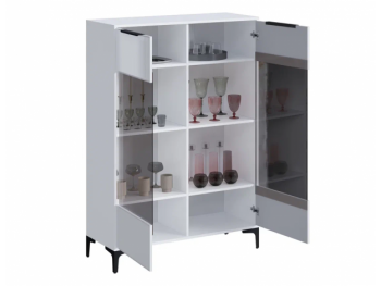 Шкаф со стеклом Кимберли белый (Handis) в Верхнем Тагиле - verhnij-tagil.mebel-e96.ru