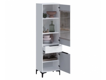 Пенал 550 мм со стеклом Кимберли белый (Handis) в Верхнем Тагиле - verhnij-tagil.mebel-e96.ru