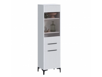 Пенал 550 мм со стеклом Кимберли белый (Handis) в Верхнем Тагиле - verhnij-tagil.mebel-e96.ru | фото