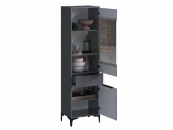 Пенал 550 мм со стеклом Кимберли графит (Handis) в Верхнем Тагиле - verhnij-tagil.mebel-e96.ru