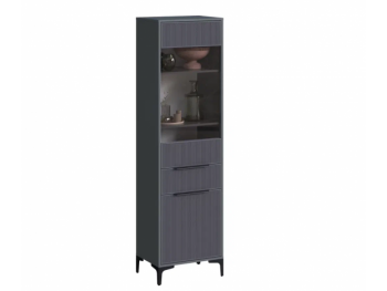 Пенал 550 мм со стеклом Кимберли графит (Handis) в Верхнем Тагиле - verhnij-tagil.mebel-e96.ru | фото